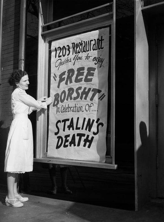 1203 Restaurant VREE BORSHT, In Celebration Of.. STALIN'S DEATH
